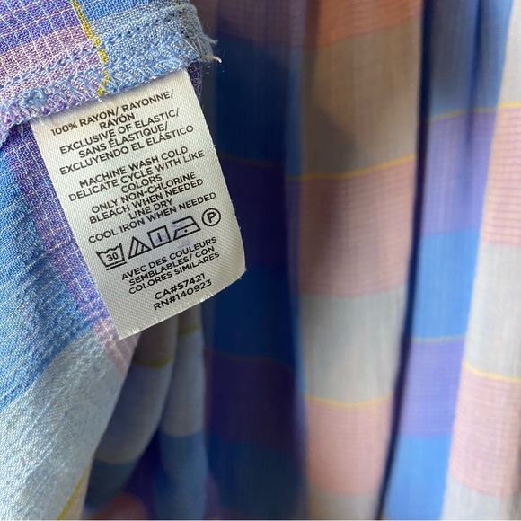 NWOT LOFT Plaid Smocked Bow Strap Cami - Picture 5 of 5